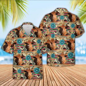 Farm Hawaiian Shirt, Red Angus Cowboy…