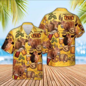 Farm Hawaiian Shirt, Red Angus Drink…