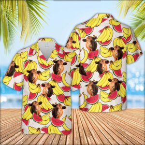 Farm Hawaiian Shirt, Red Angus Face…