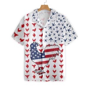 Farm Hawaiian Shirt, Rooster American Flag…