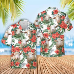 Farm Hawaiian Shirt, Sheep Cattle Hibucis…