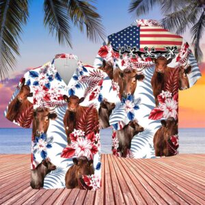 Farm Hawaiian Shirt, Shorthorn Cattle American…