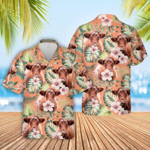 Farm Hawaiian Shirt, Shorthorn Summer Happiness…