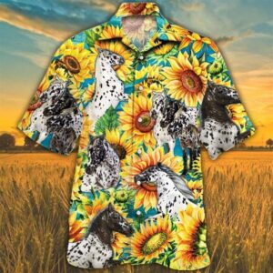 Farm Hawaiian Shirt, Sunflower Appaloosa Horse…