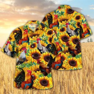 Farm Hawaiian Shirt, Sunflower Chicken All…