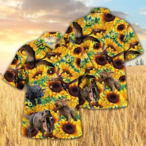 Farm Hawaiian Shirt, Sunflower Dinosaur All…