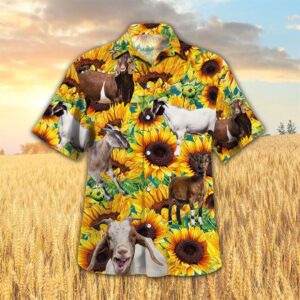 Farm Hawaiian Shirt, Sunflower Goat All…