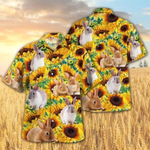 Farm Hawaiian Shirt, Sunflower Rabbit All…