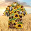 Farm Hawaiian Shirt, Sunflower Tx-Longhorn Cattle All Printed 3D Hawaiian Shirt, Animal Hawaiian Shirt