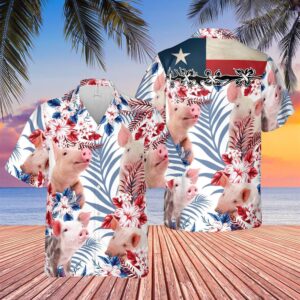 Farm Hawaiian Shirt, Texas Flag Hawaiian…