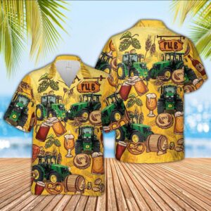 Farm Hawaiian Shirt, Tractor Drink Beer…