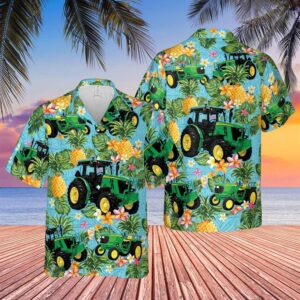 Farm Hawaiian Shirt, Tractor Pineapple All…