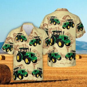 Farm Hawaiian Shirt, Tractors Farm Drawing…