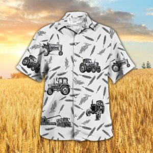 Farm Hawaiian Shirt, Tractors Pattern All…