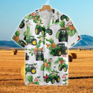 Farm Hawaiian Shirt, Tractors Pineapple All…