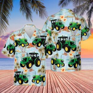 Farm Hawaiian Shirt, Tractors Tropical Island…