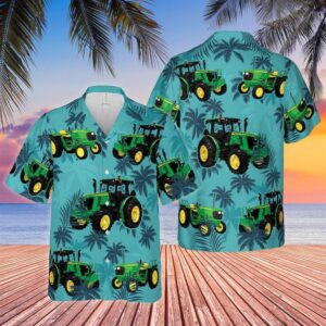 Farm Hawaiian Shirt, Tractors Tropical Plant…