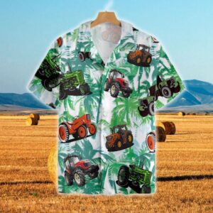 Farm Hawaiian Shirt, Tractors Tropical Plants…