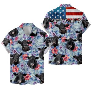 Farm Hawaiian Shirt, Tropical Black Angus…