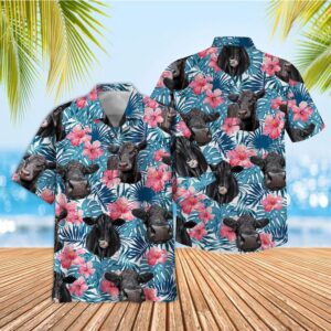 Farm Hawaiian Shirt, Tropical Black Angus…