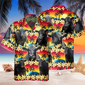 Farm Hawaiian Shirt, Vintage Black Angus…