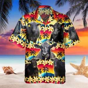 Farm Hawaiian Shirt, Vintage Black Angus…