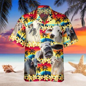 Farm Hawaiian Shirt, Vintage Brahman Tropical…