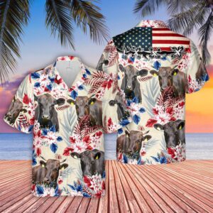 Farm Hawaiian Shirt, Wagyu Pattern Us…