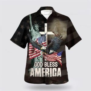 Christian Hawaiian Shirt, God Bless American…