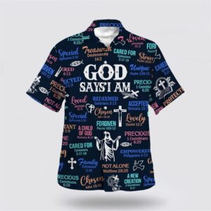 Christian Hawaiian Shirt, God Say I…