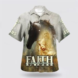 Christian Hawaiian Shirt, Horse And Jesus…