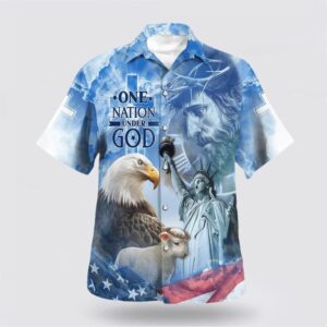 Christian Hawaiian Shirt, Jesus And Eagle…