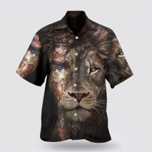 Christian Hawaiian Shirt, Jesus And Lion…