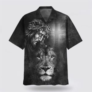 Christian Hawaiian Shirt, Jesus And Lion…