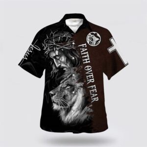 Christian Hawaiian Shirt, Jesus And Lion…