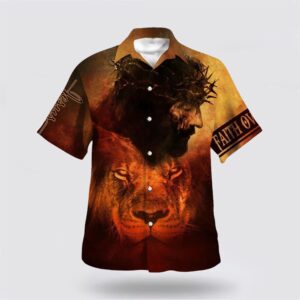 Christian Hawaiian Shirt, Jesus And Lion…