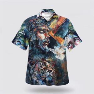 Christian Hawaiian Shirt, Jesus Christ Lion…