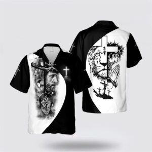 Jesus Hawaiian Shirt, Jesus Cross Lion…