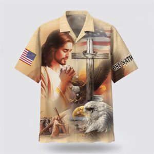 Christian Hawaiian Shirt, Jesus Eagle One…