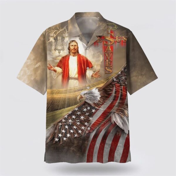 Christian Hawaiian Shirt, Jesus Face And The Lion Hawaiian Shirts, Christian Clothing Hawaii