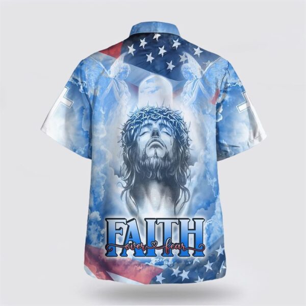 Christian Hawaiian Shirt, Jesus Faith Over Fear Hawaiian Shirts For Men, Christian Clothing Hawaii