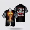 Jesus Hawaiian Shirt, Jesus Is My Savior Jesus Lion Lamp Hawaiian Shirt, Religion Hawaiian Shirt