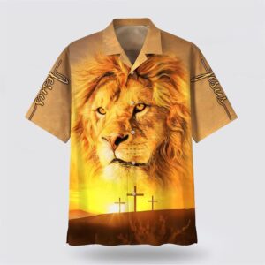 Christian Hawaiian Shirt, Jesus Lion 2…