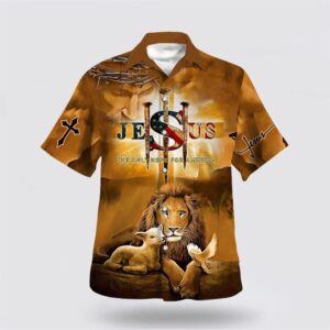 Christian Hawaiian Shirt, Jesus Lion And…