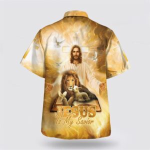 Jesus Lion And The Lamb Hawaiian Shirt Jesus Is My Savior Hawaiian Shirts Christian Hawaiian Shirt Christian Summer Short Sleeve Shirt 2 fjjysd.jpg