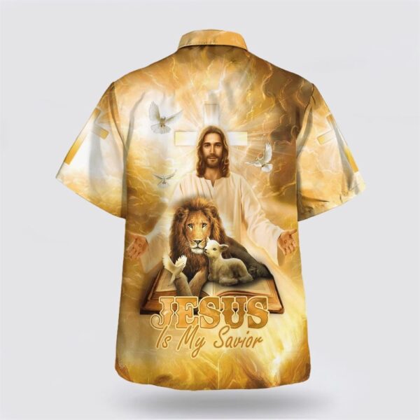Christian Hawaiian Shirt, Jesus Lion And The Lamb Hawaiian Shirt, Jesus Is My Savior Hawaiian Shirts, Christian Clothing Hawaii