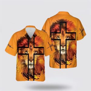 Jesus Hawaiian Shirt, Jesus Lion Cross…