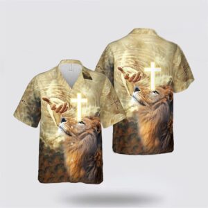 Jesus Hawaiian Shirt, Jesus Lion Cross…