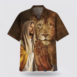 Christian Hawaiian Shirt, Jesus Lion I…