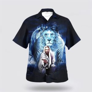 Christian Hawaiian Shirt, Jesus Lion Jesus…